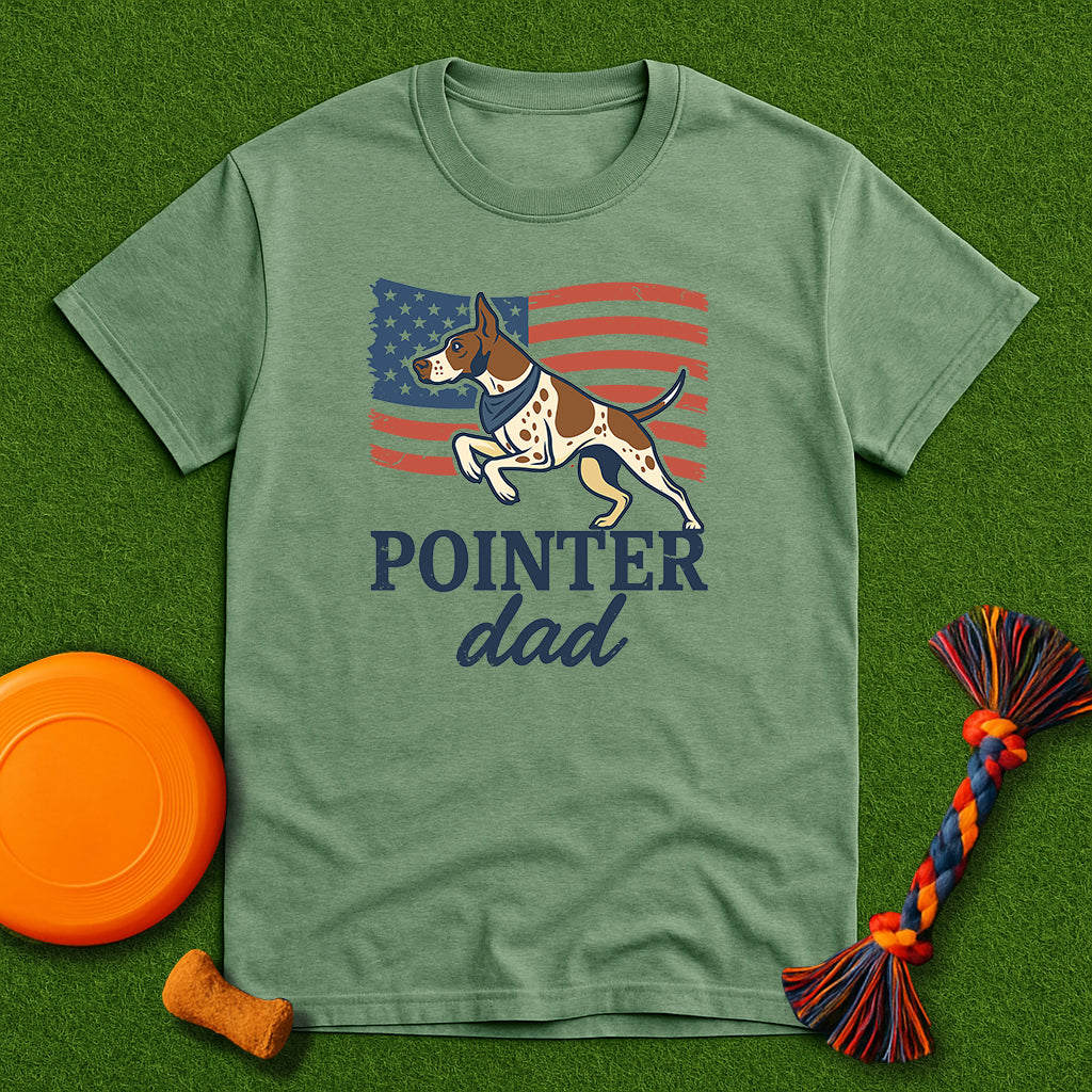 Patriotic Pointer Dog Dad T-Shirt