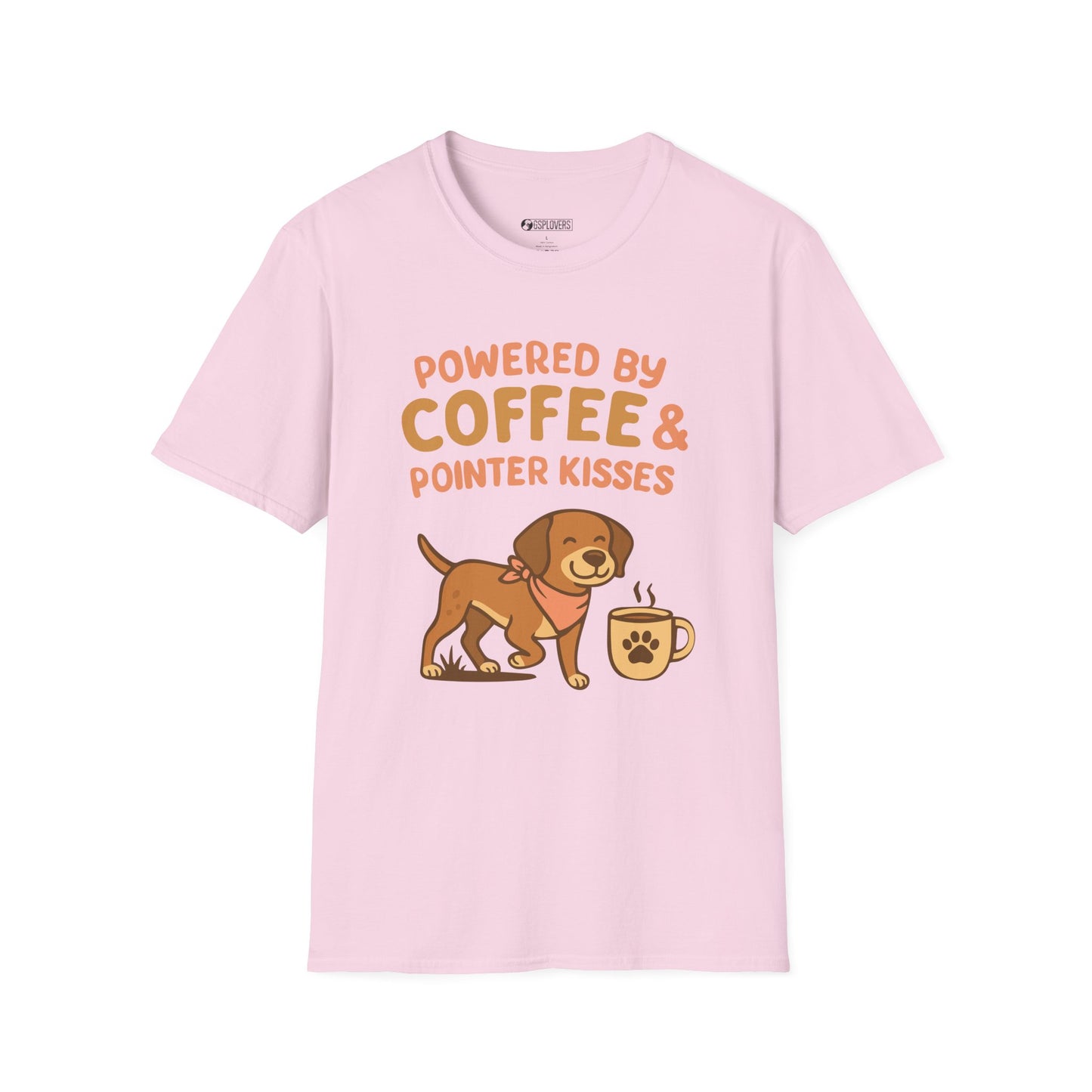 Powered by Coffee & Pointer Kisses T-Shirt