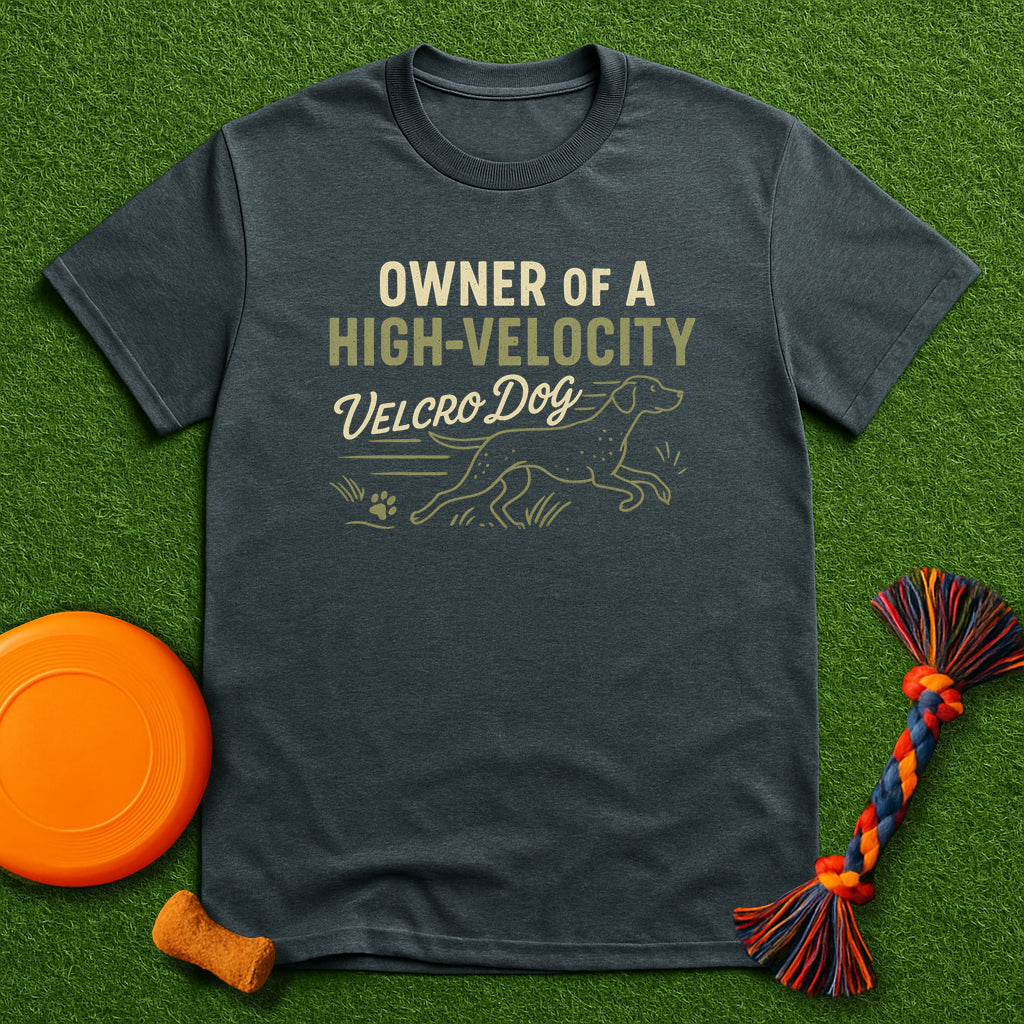 Owner of a High-Velocity Velcro Dog Tee