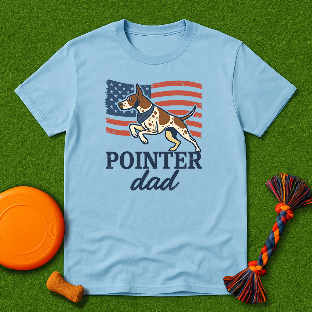 Patriotic Pointer Dog Dad T-Shirt
