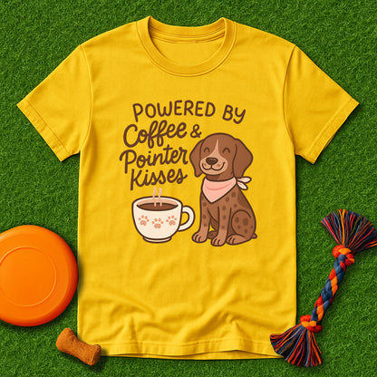 Powered by Coffee & Pointer Kisses T-Shirt